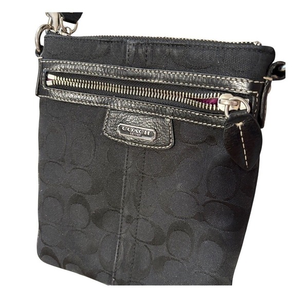 Coach Handbags - Coach Signature Penelope Bag Black Crossbody Small Messenger